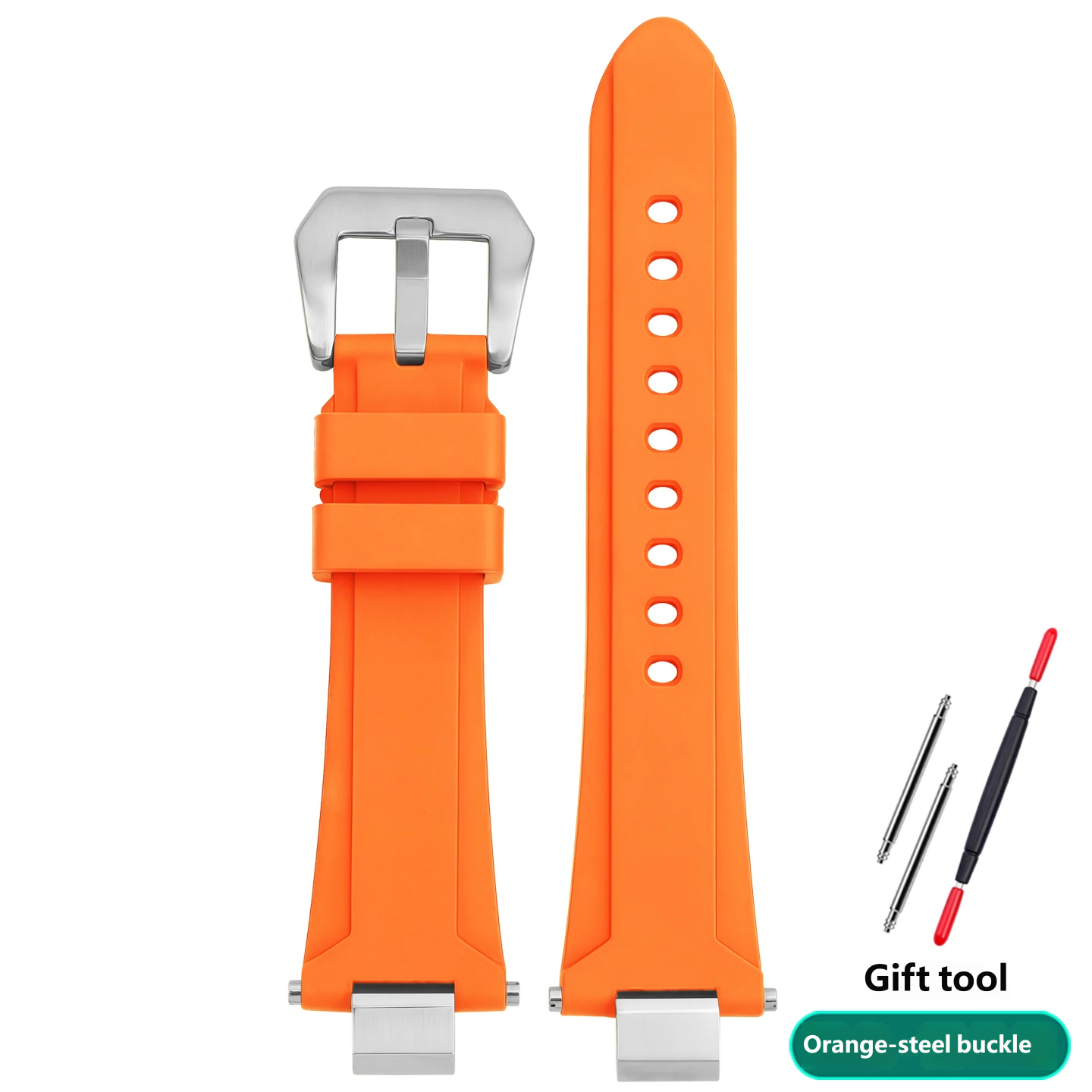 Compatible with the Casio ECB-2000 waterproof fluororubber watch strap, 12 mm