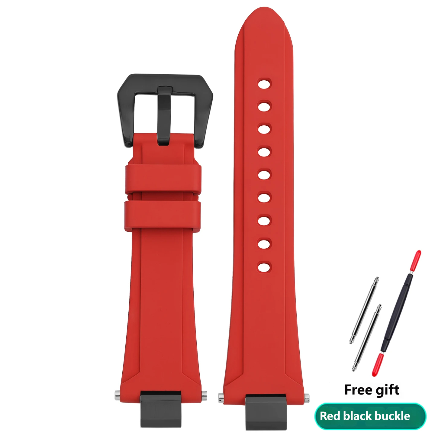 Compatible with the Casio ECB-2000 waterproof fluororubber watch strap, 12 mm