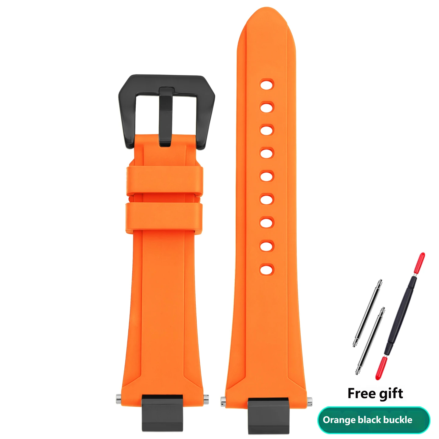 Compatible with the Casio ECB-2000 waterproof fluororubber watch strap, 12 mm