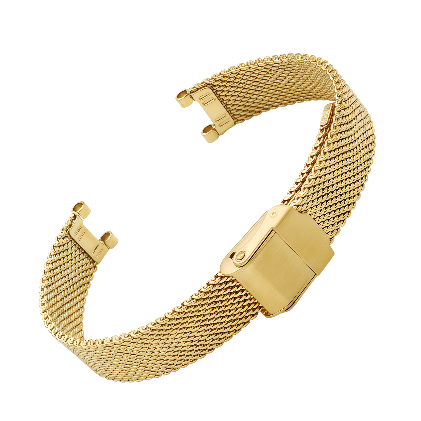 Stainless steel notched mesh strap compatible with Fossil/Rossini ‘Little Green’ watches, 12 × 7 mm