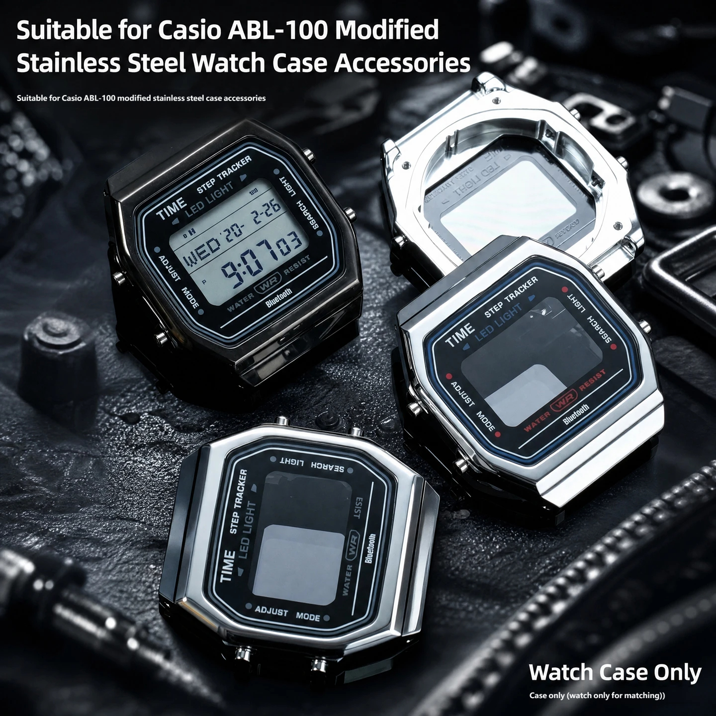 Compatible with the Casio ABL-100 modified stainless steel case