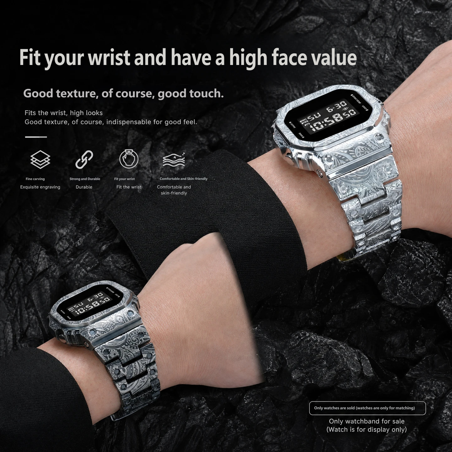 Compatibility Casio GM-5600 Stainless Steel Watch Strap and Case Set