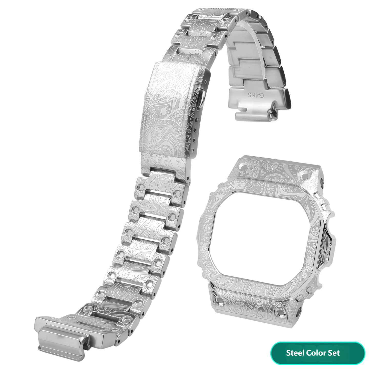 Compatibility Casio GM-5600 Stainless Steel Watch Strap and Case Set