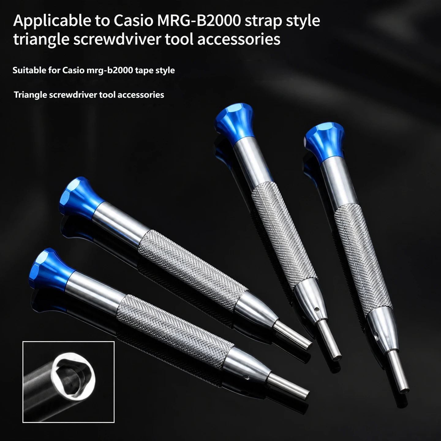 Triangular screwdriver tool accessory compatible with the Casio MRG-B2000 strap model