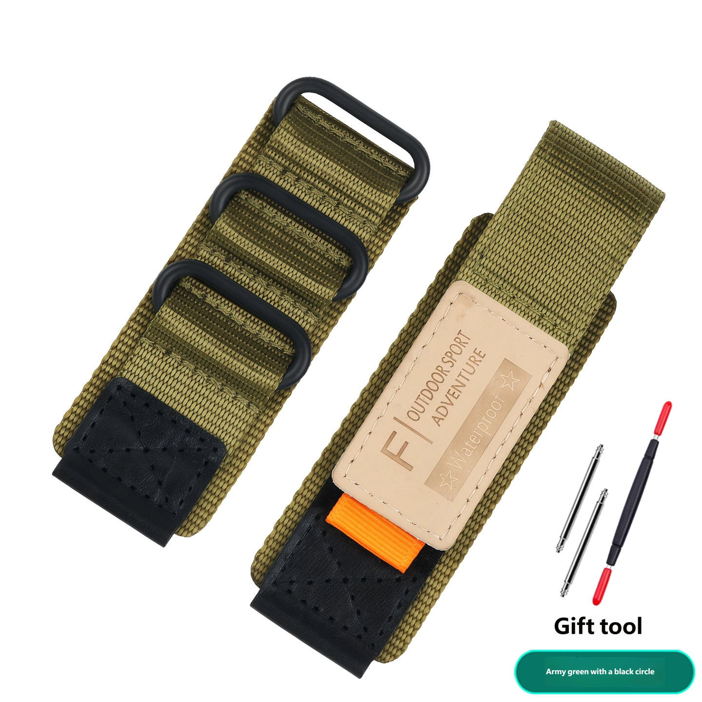 Compatible with Casio GA-900/GA-900TS sports watches – 24mm Velcro nylon strap