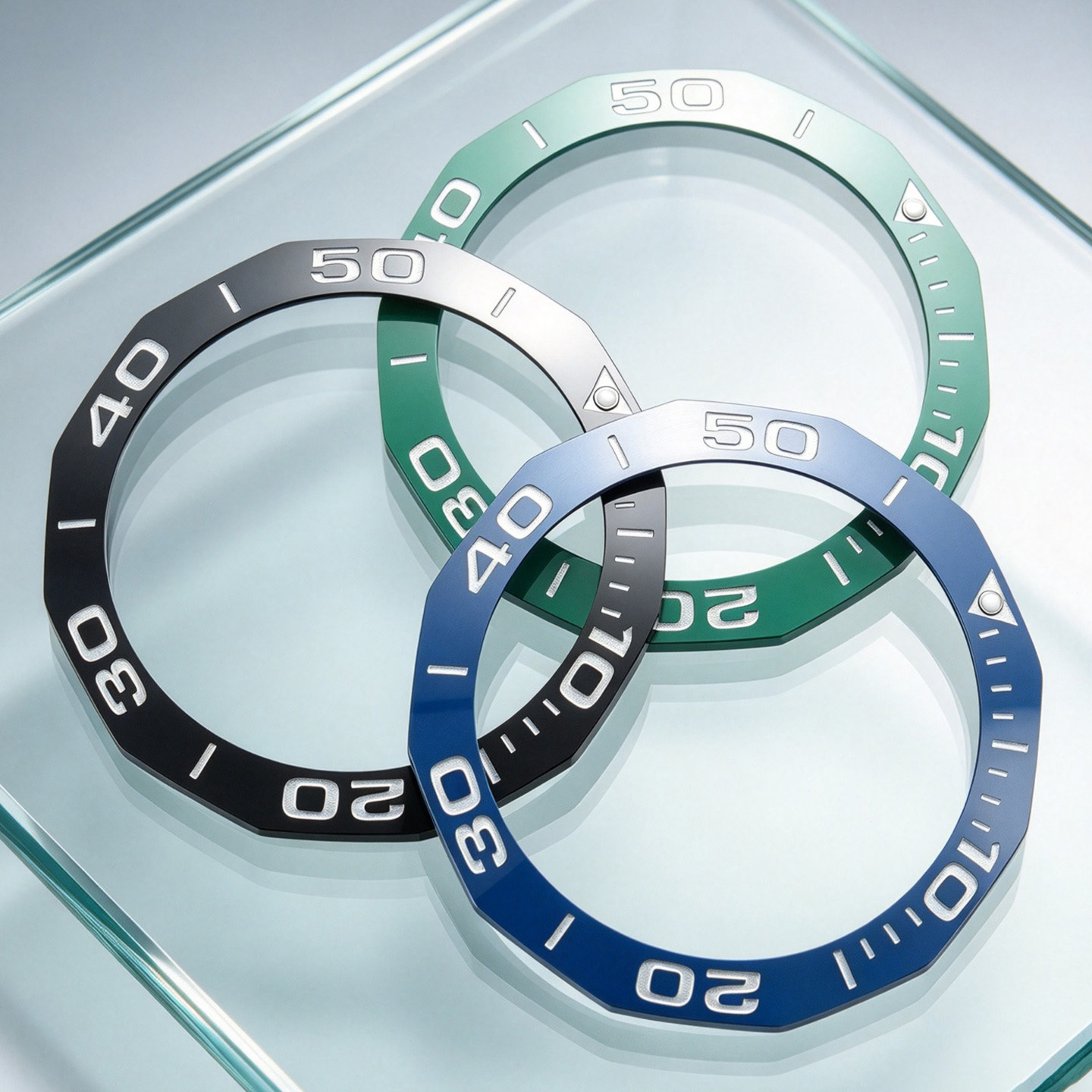 Replacement ceramic bezel for the TAG Heuer Competition Series 43mm dial