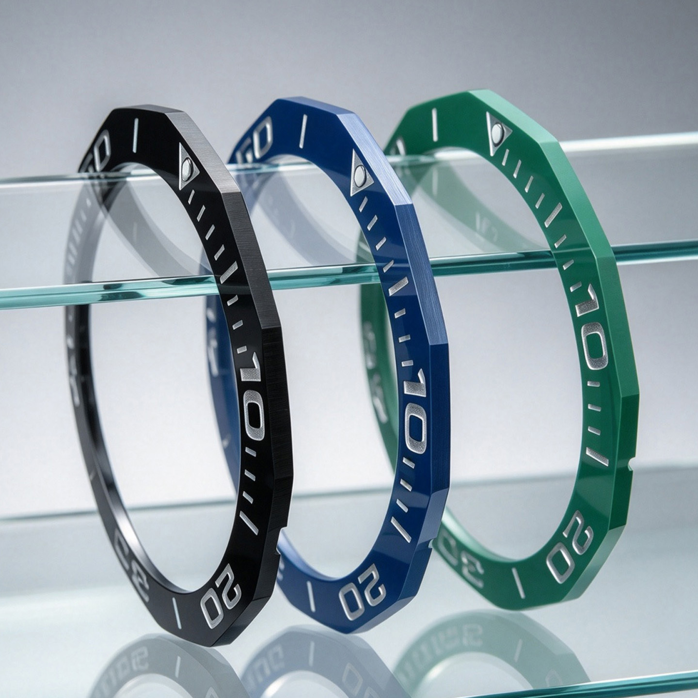 Replacement ceramic bezel for the TAG Heuer Competition Series 43mm dial