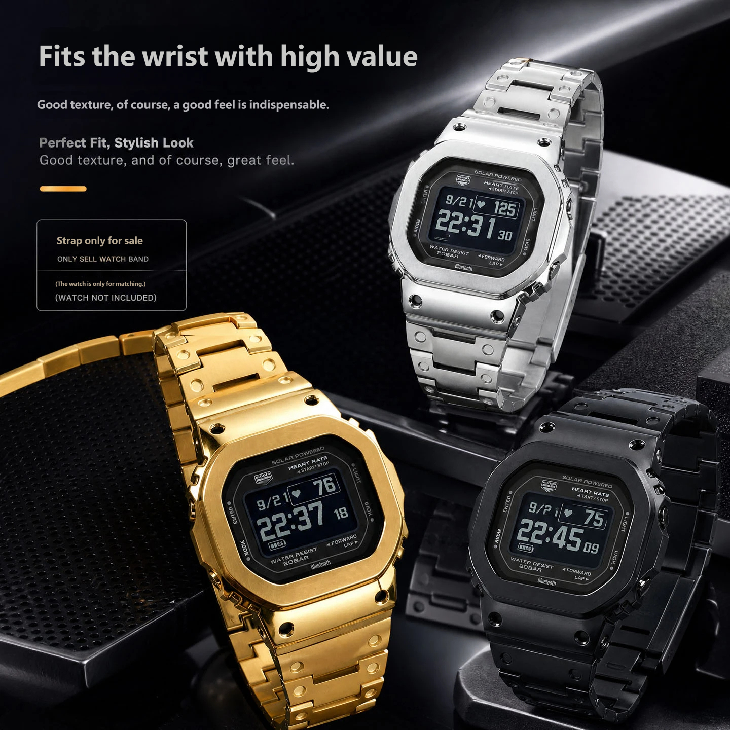 Compatible with the Casio GM-H5600 lightweight titanium alloy replacement watch strap, 18mm