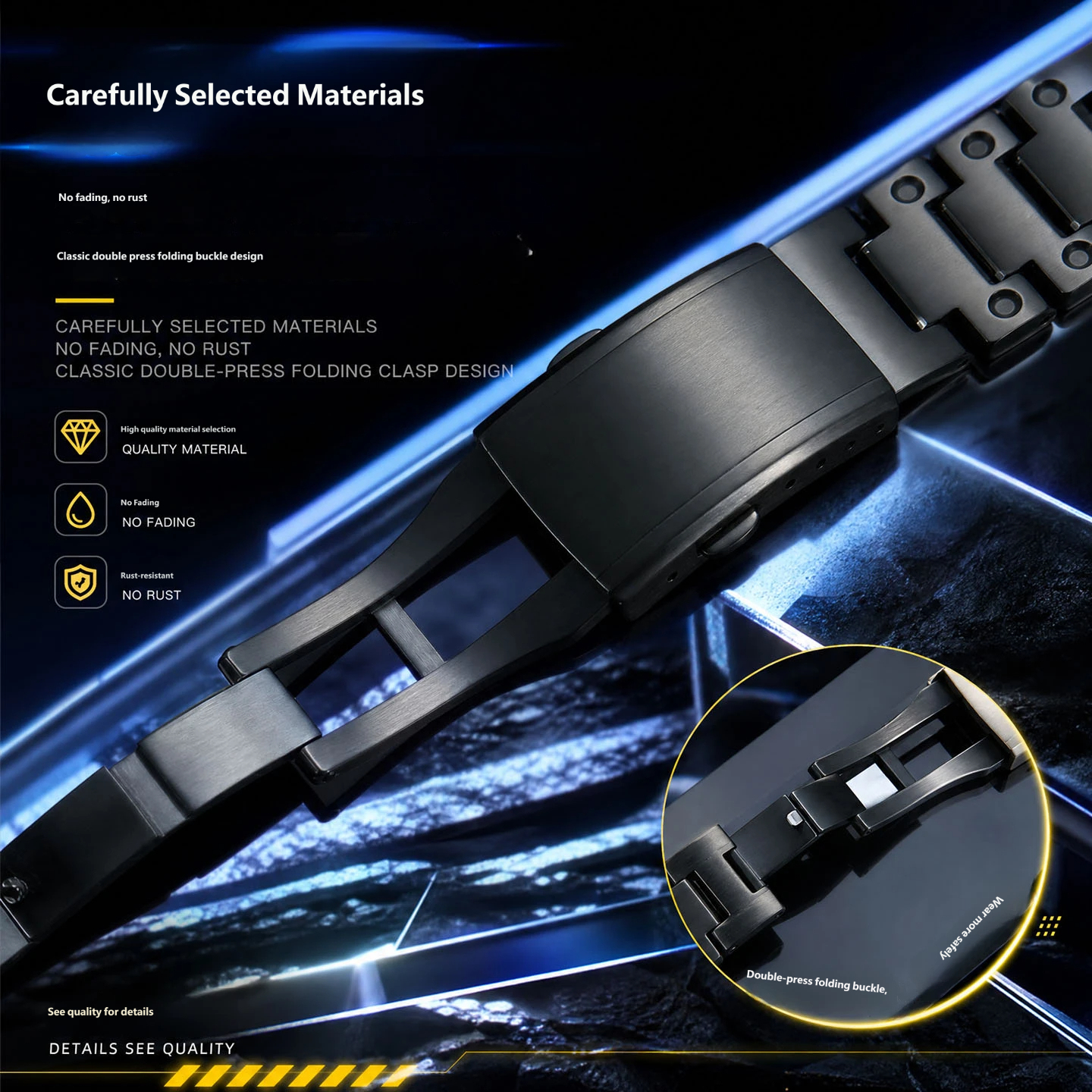Compatible with the Casio GM-H5600 lightweight titanium alloy replacement watch strap, 18mm