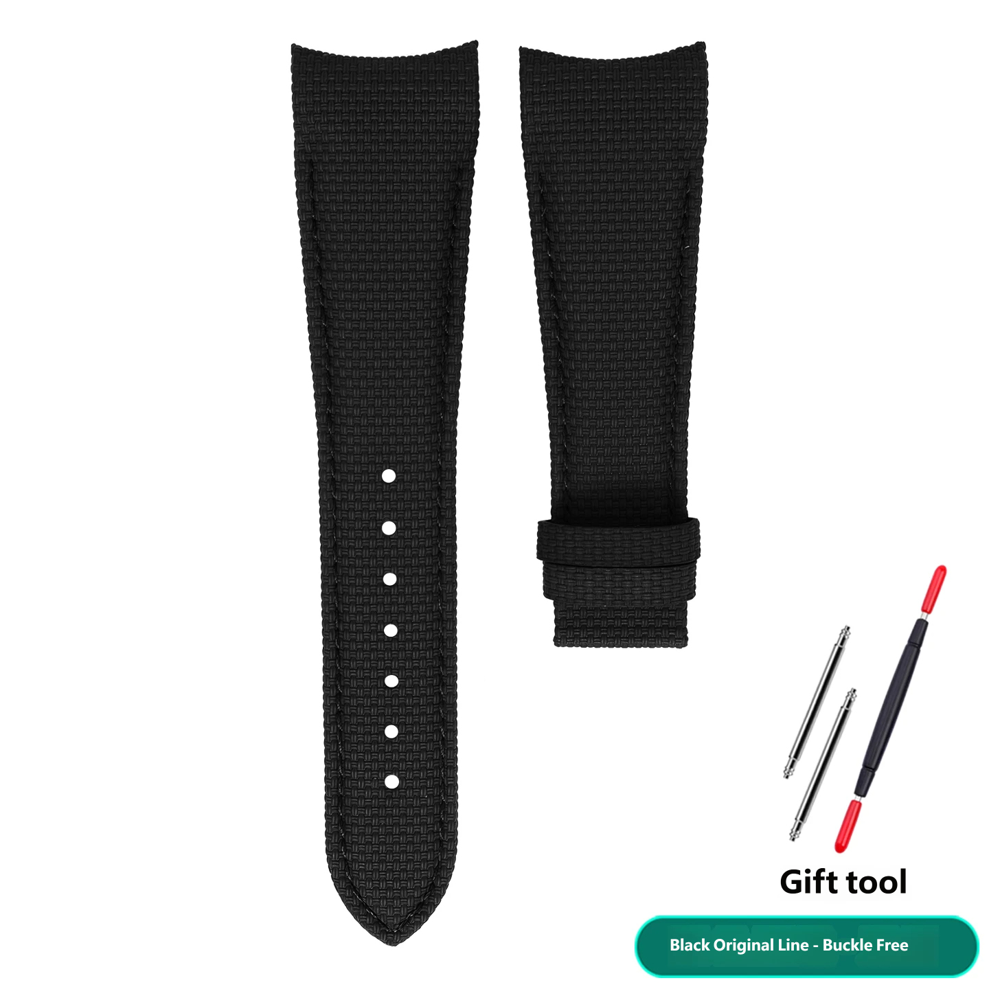 Suitable for the Versace V-Sport II series VE130015/160017 curved-end fluororubber watch strap, 24 mm