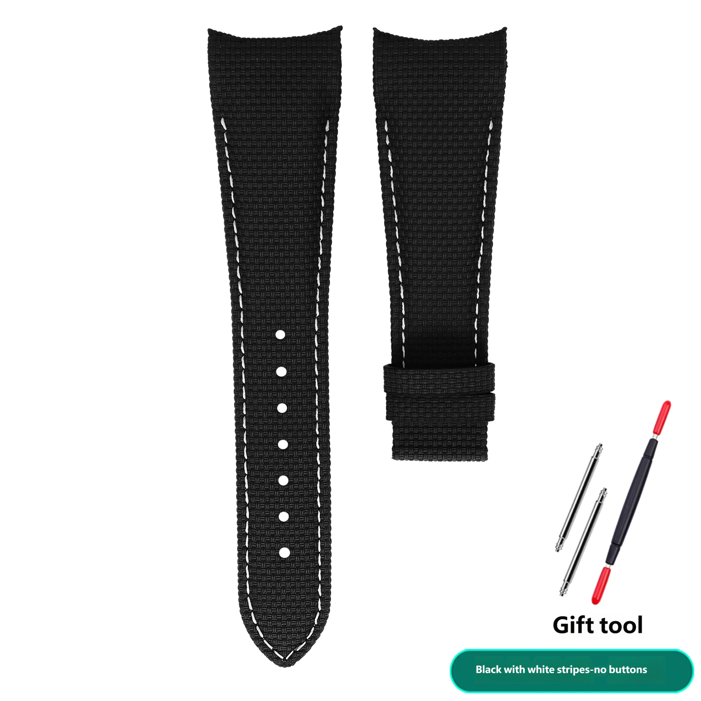 Suitable for the Versace V-Sport II series VE130015/160017 curved-end fluororubber watch strap, 24 mm