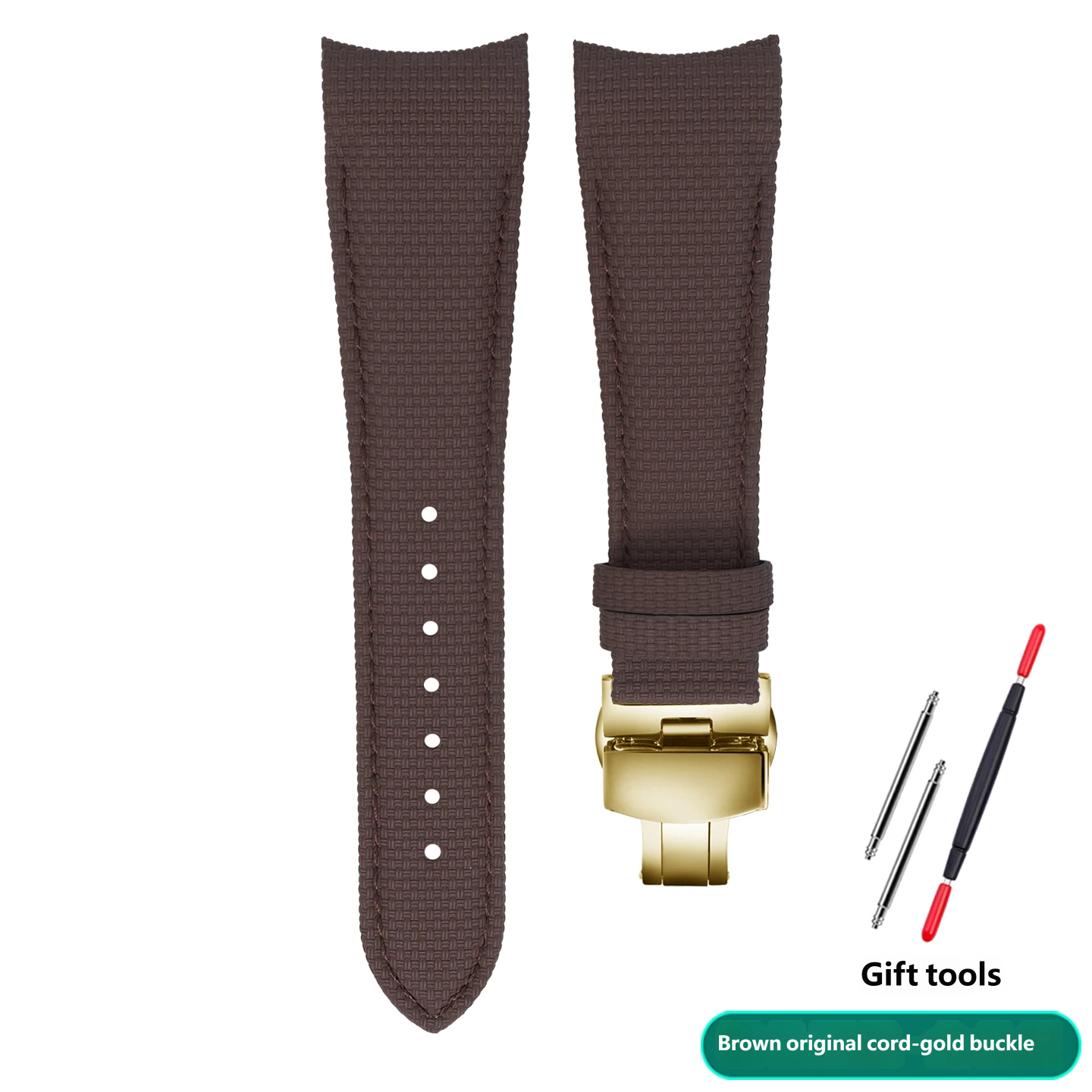 Suitable for the Versace V-Sport II series VE130015/160017 curved-end fluororubber watch strap, 24 mm