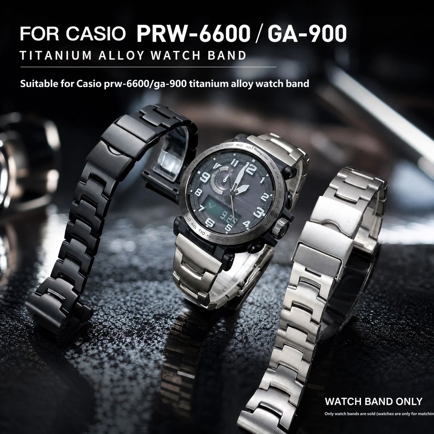 Compatible with Casio PRW-6600/PRG-600/GA-900 titanium watch straps