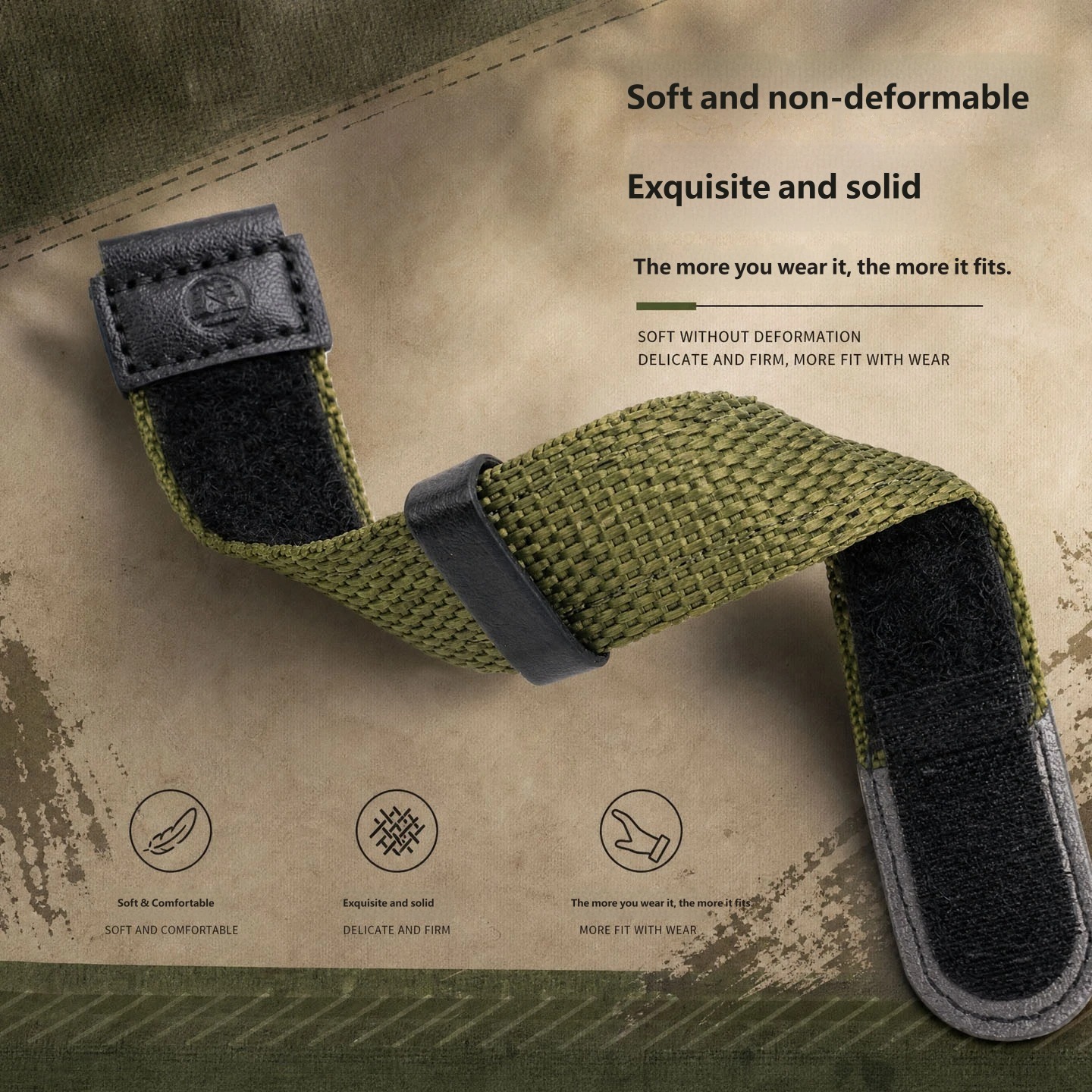 Suitable for the Casio Forester FT-500WC, AW-80V and W-89H models with Velcro nylon straps