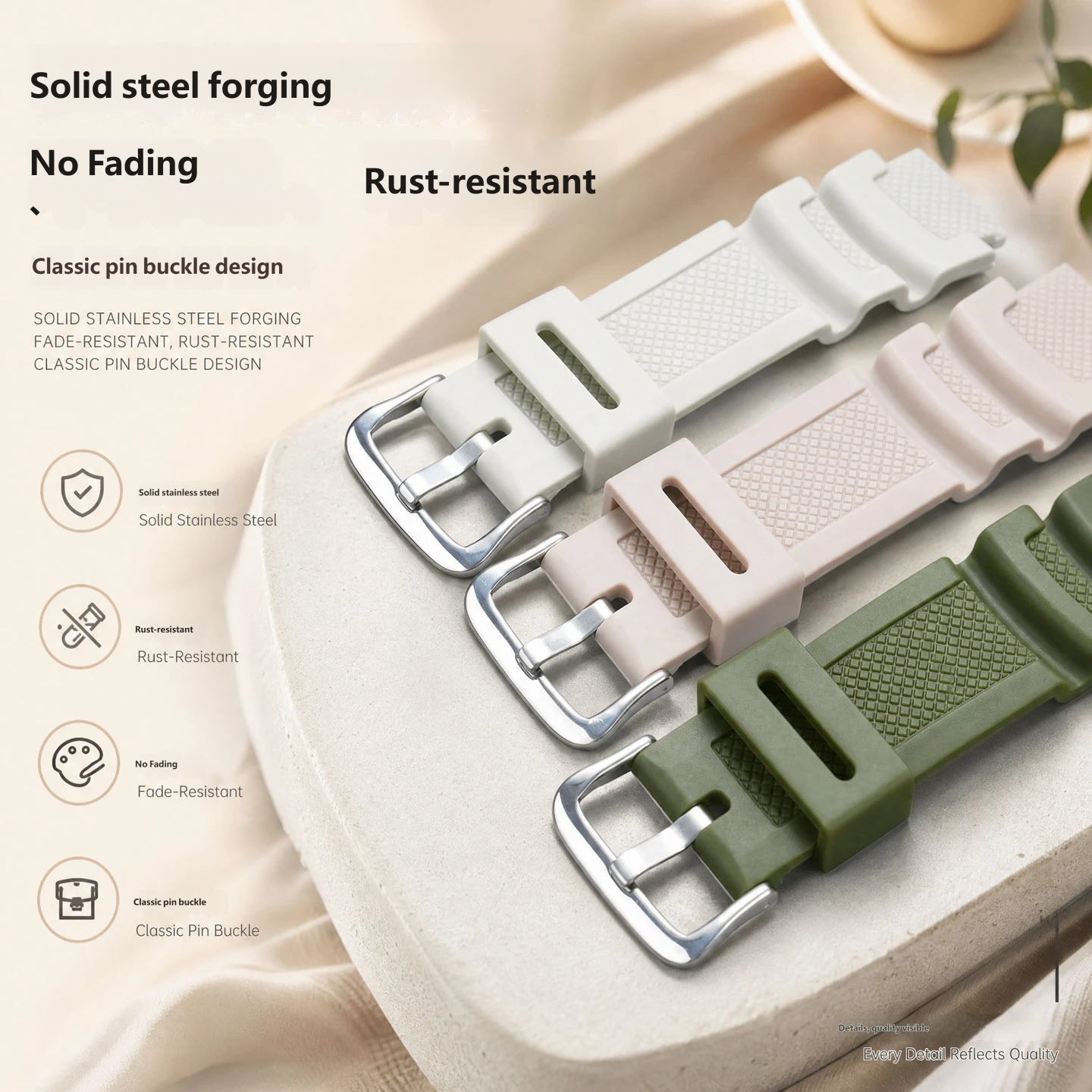 Compatible with the Casio W-218H: Stainless steel case and resin strap conversion set