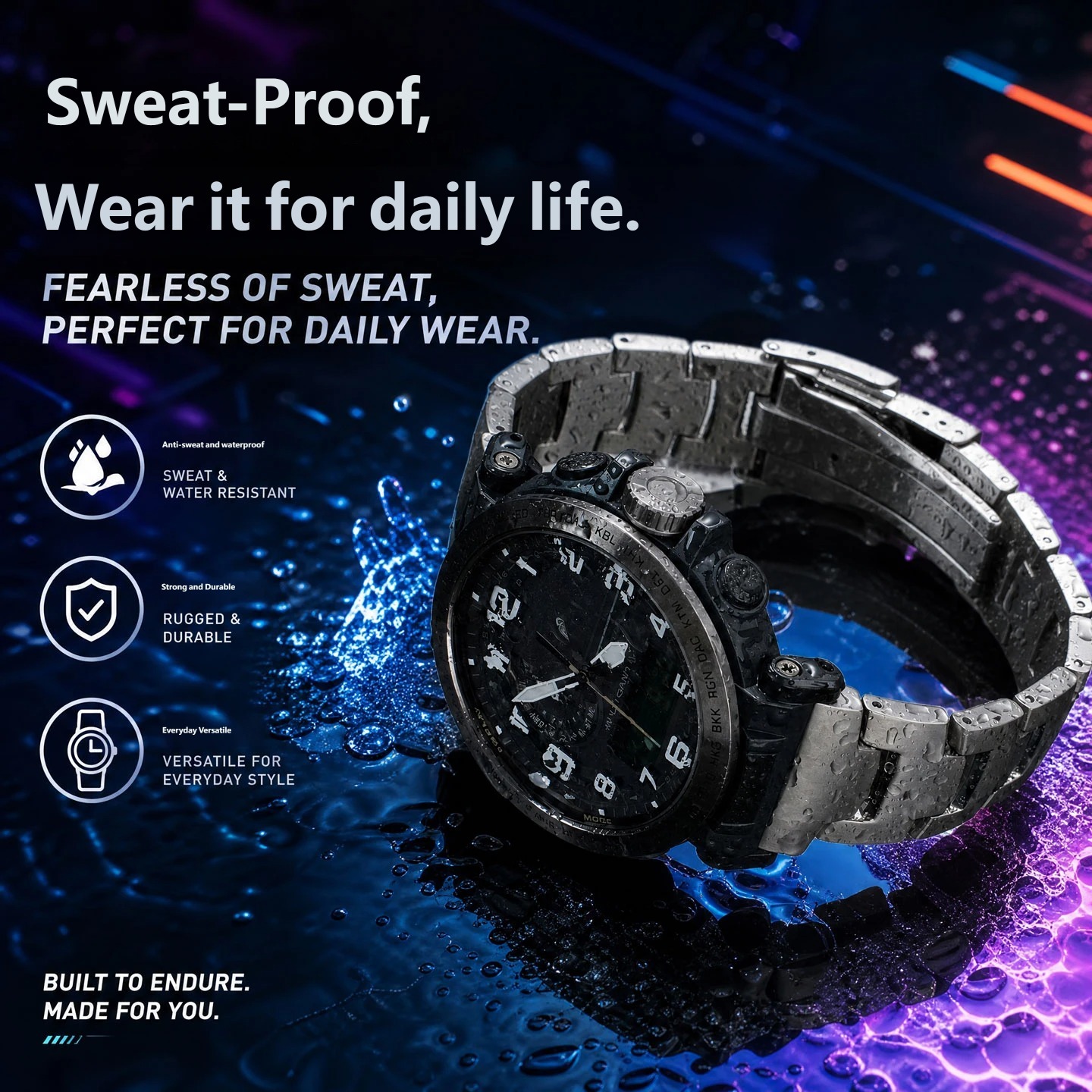 Compatible with Casio PRW-6600/PRG-600/GA-900 titanium watch straps