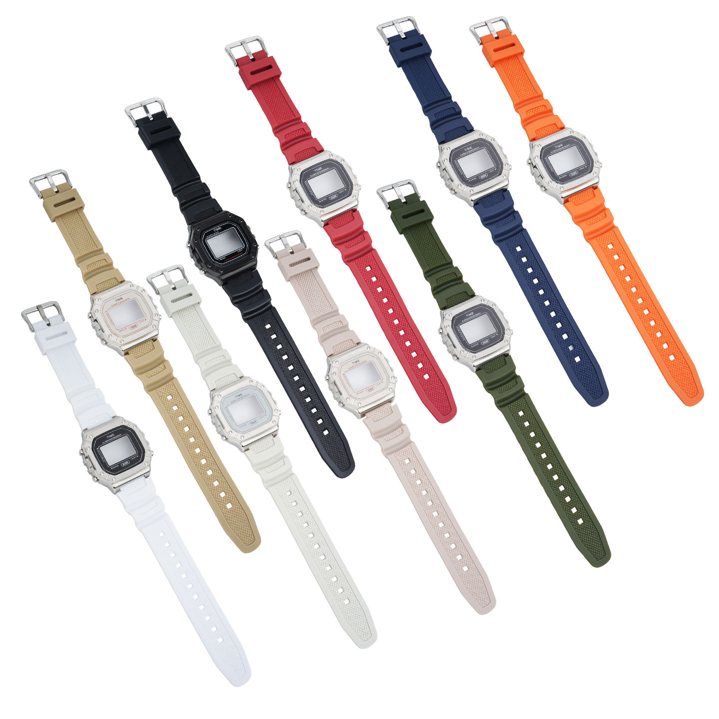 Compatible with the Casio W-218H: Stainless steel case and resin strap conversion set