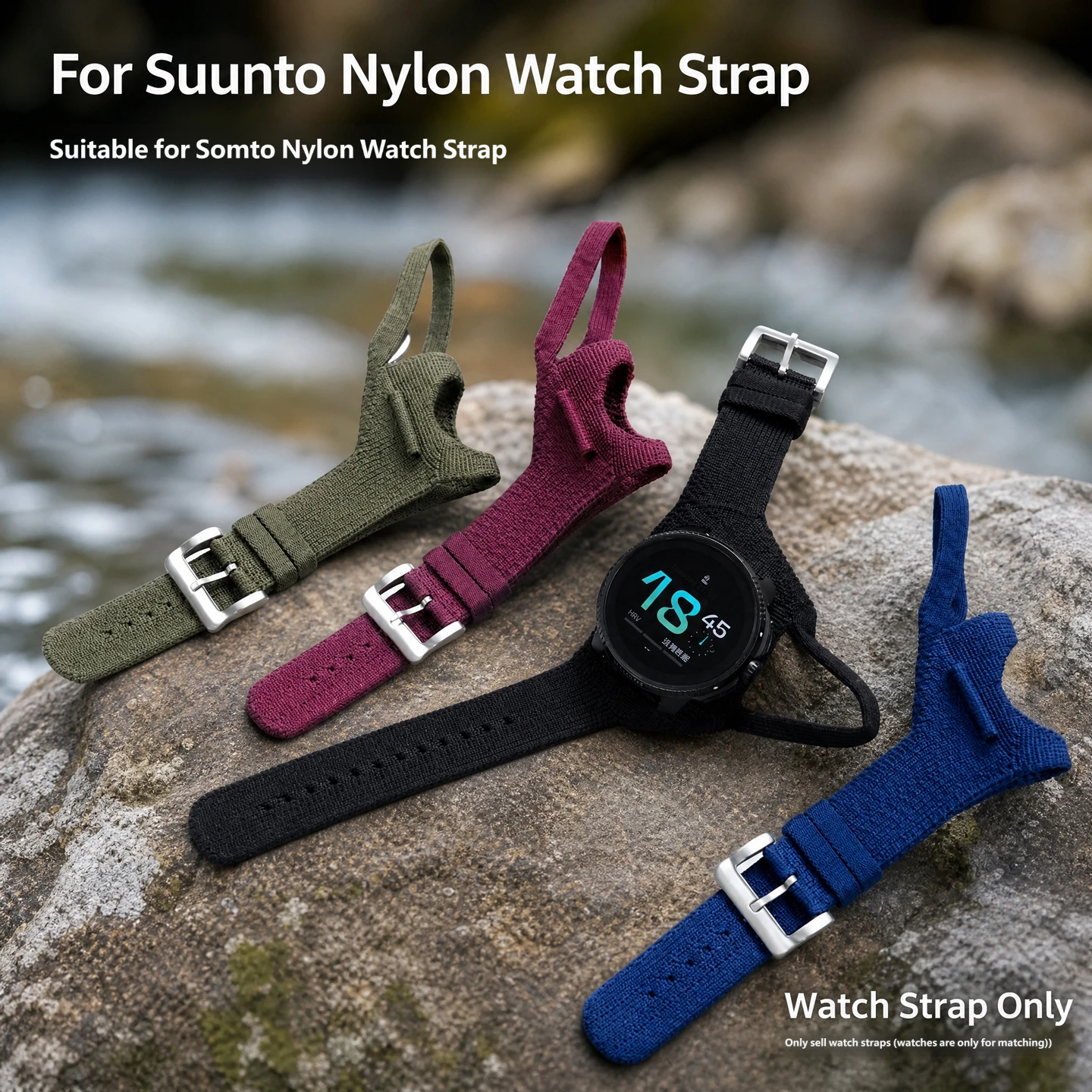 Compatible with SUUNTO VERTICAL2/Race2/Run/9peak sports breathable nylon watch straps