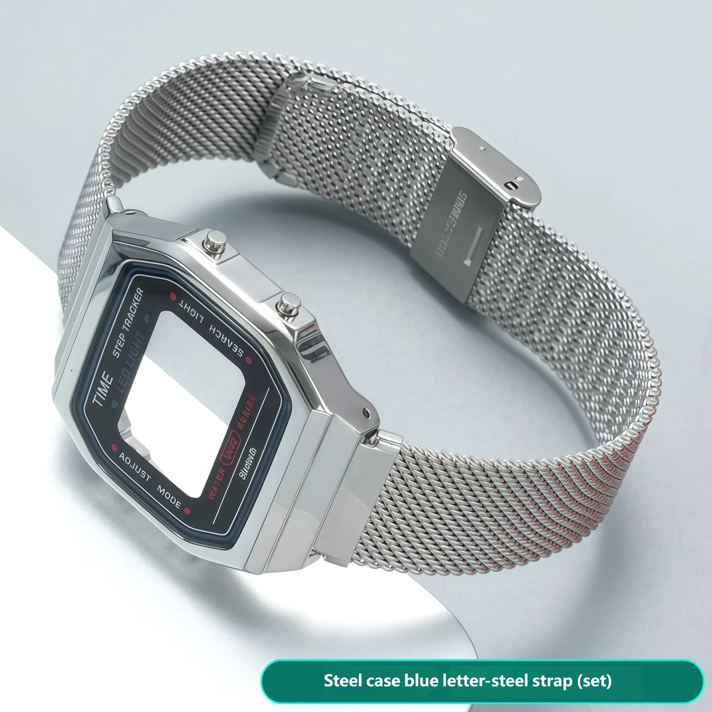 Compatible with the Casio ABL-100 series: a customised stainless steel case and strap set