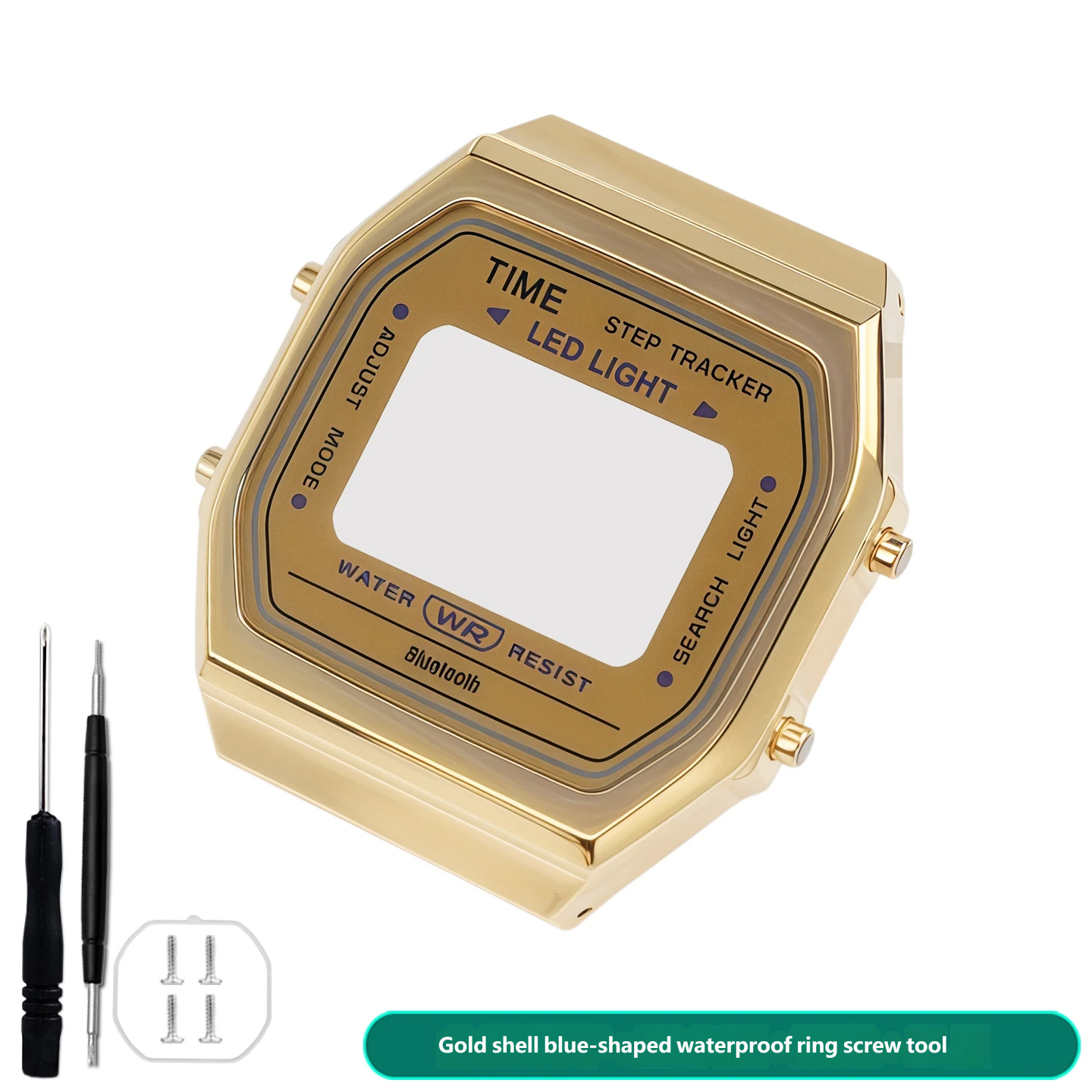 Compatible with the Casio ABL-100 series: a customised stainless steel case and strap set