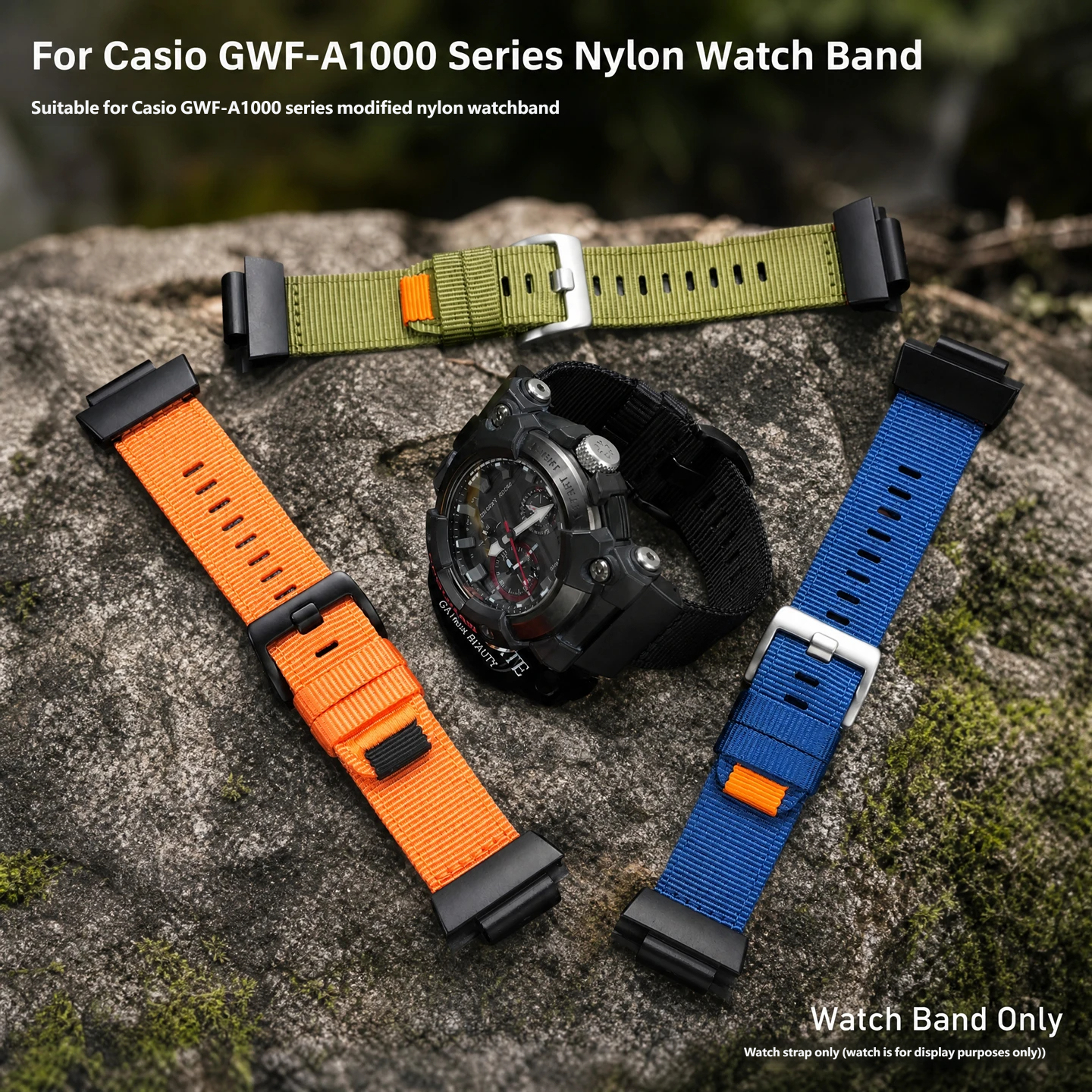 Nylon canvas watch strap compatible with the Casio G-SHOCK 7th Generation Frogman GWF-A1000