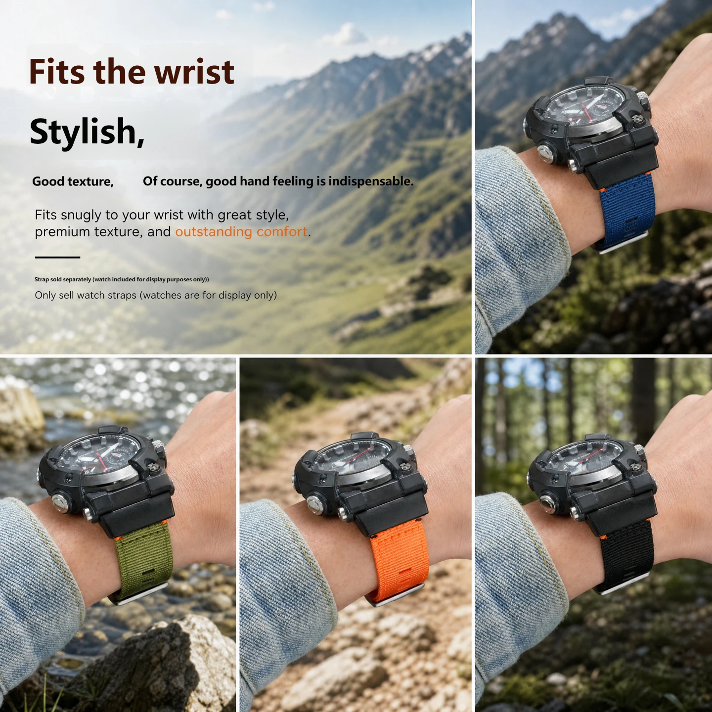 Nylon canvas watch strap compatible with the Casio G-SHOCK 7th Generation Frogman GWF-A1000