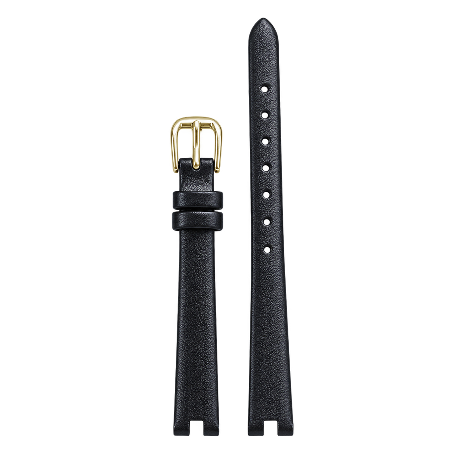 Retro genuine cowhide leather watch strap, 10 × 8 mm, designed to fit the Fiyta ‘Little Gold’ watch with a recessed bezel