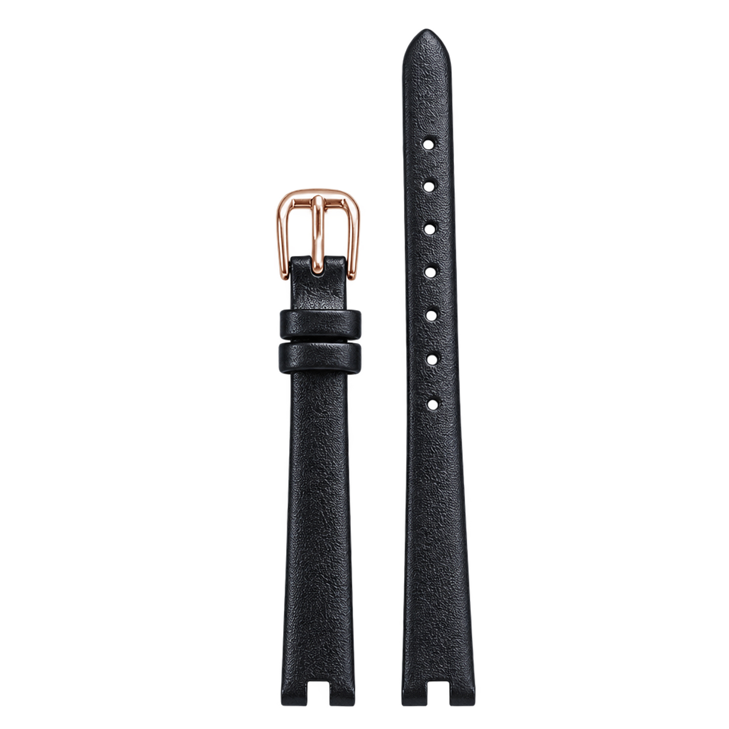 Retro genuine cowhide leather watch strap, 10 × 8 mm, designed to fit the Fiyta ‘Little Gold’ watch with a recessed bezel