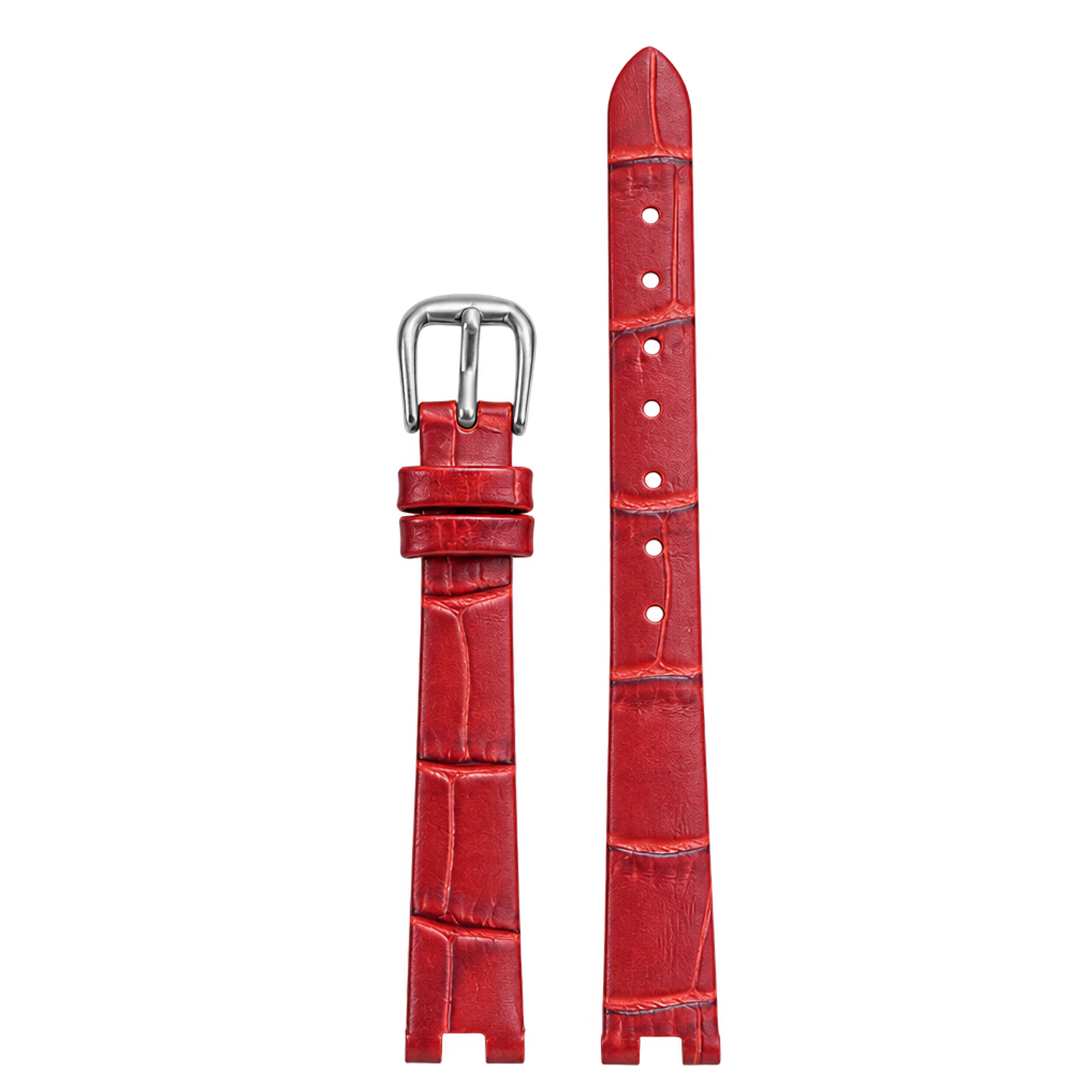 Retro genuine cowhide leather watch strap, 10 × 8 mm, designed to fit the Fiyta ‘Little Gold’ watch with a recessed bezel