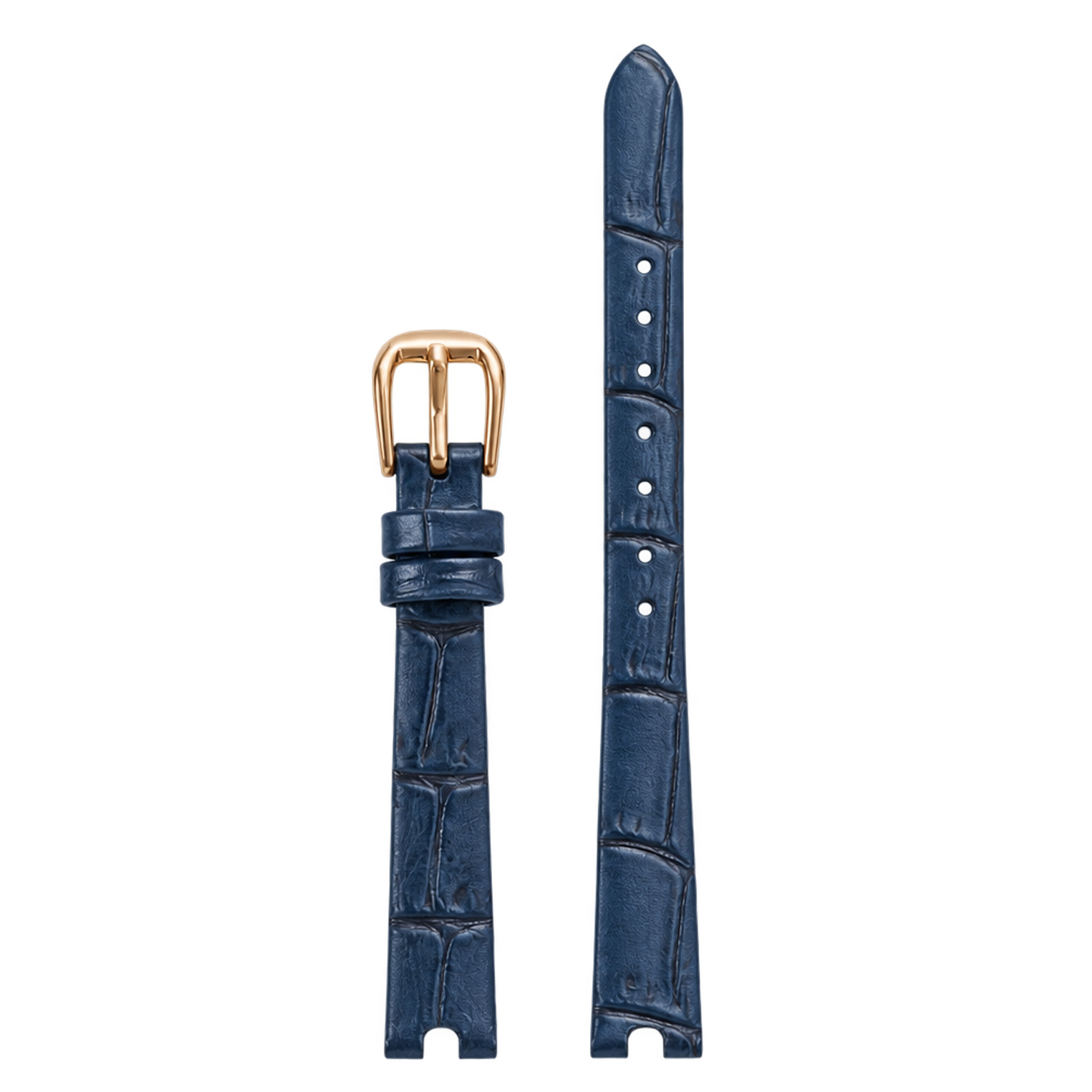 Retro genuine cowhide leather watch strap, 10 × 8 mm, designed to fit the Fiyta ‘Little Gold’ watch with a recessed bezel