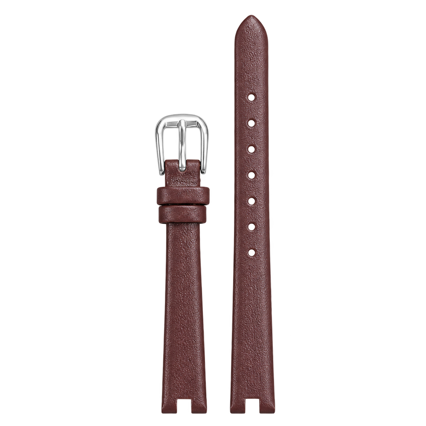 Retro genuine cowhide leather watch strap, 10 × 8 mm, designed to fit the Fiyta ‘Little Gold’ watch with a recessed bezel