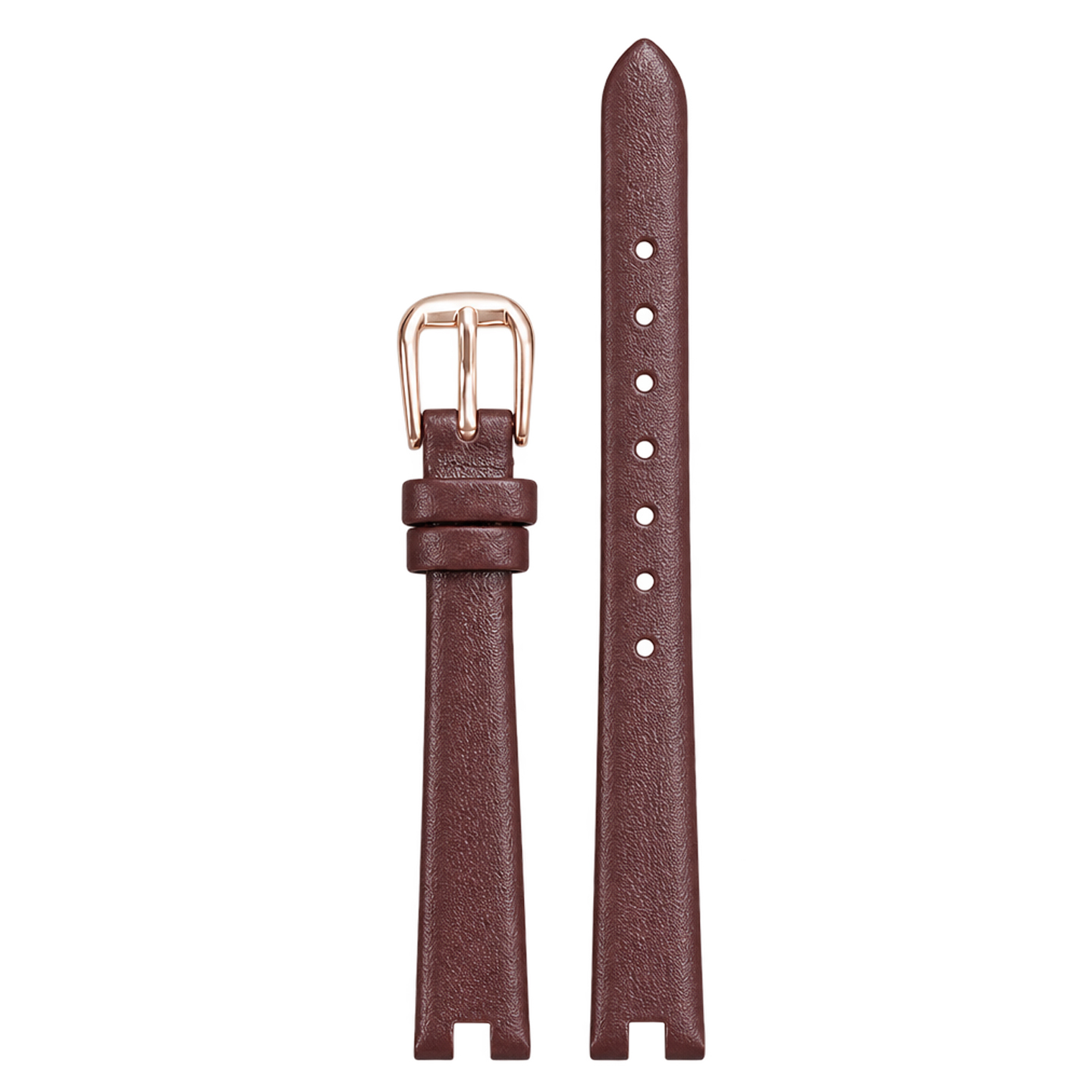 Retro genuine cowhide leather watch strap, 10 × 8 mm, designed to fit the Fiyta ‘Little Gold’ watch with a recessed bezel
