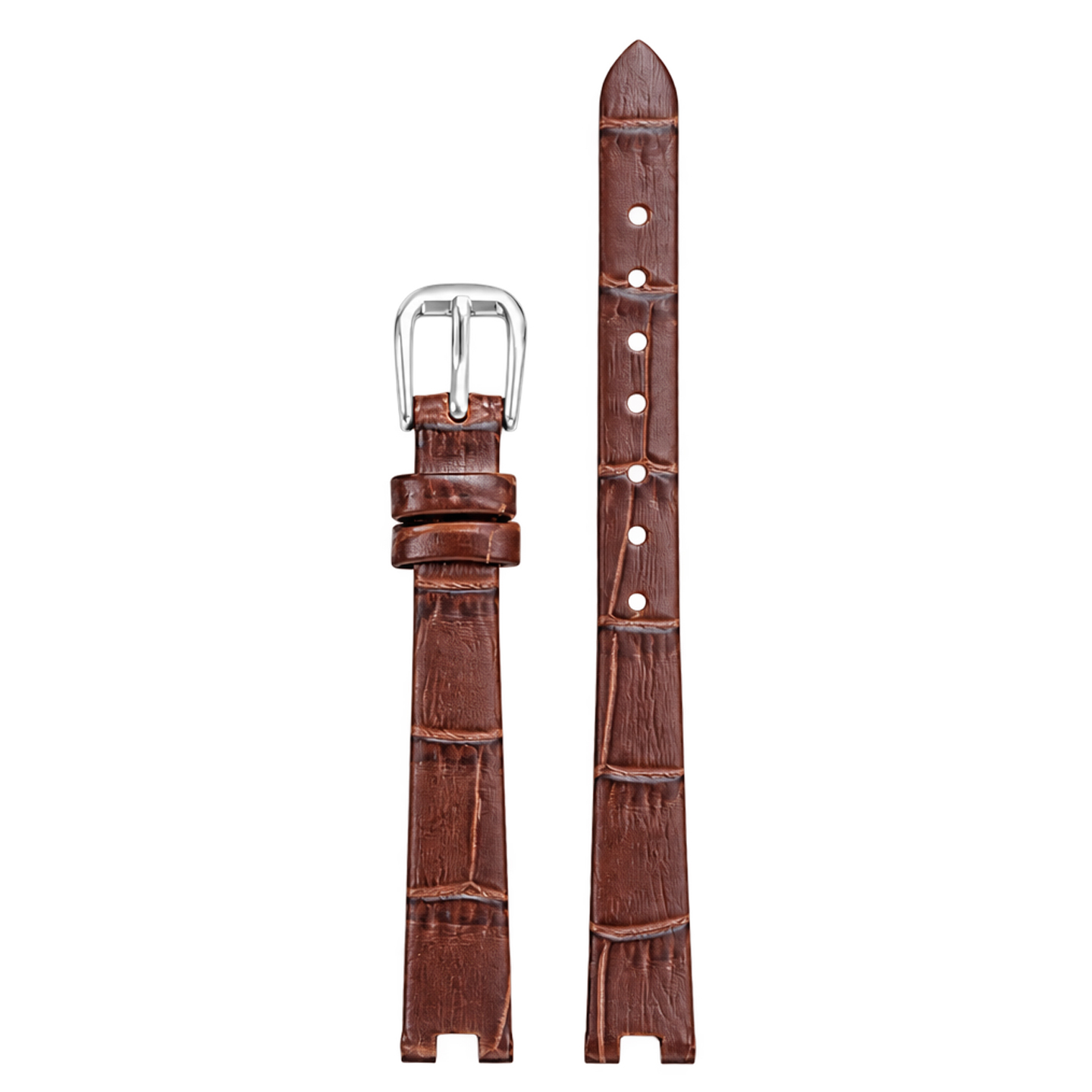 Retro genuine cowhide leather watch strap, 10 × 8 mm, designed to fit the Fiyta ‘Little Gold’ watch with a recessed bezel