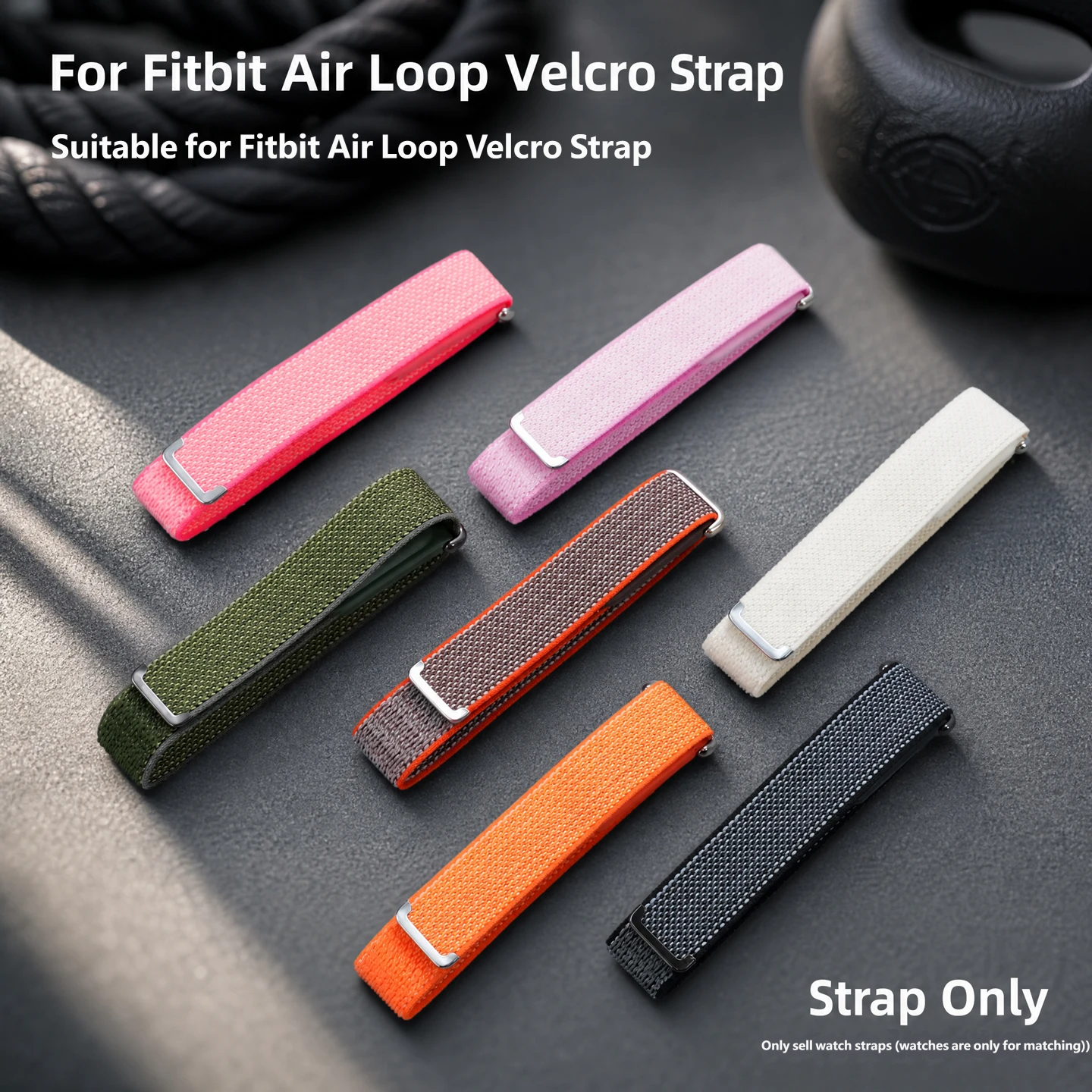 Replacement Velcro nylon canvas loop watch strap for the Google Fitbit Air fitness tracker