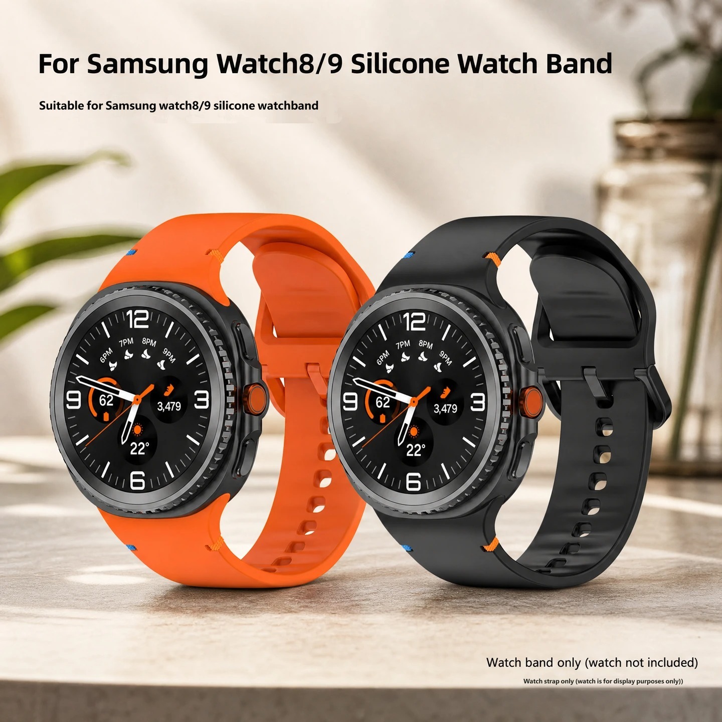 Replacement watch strap for the Samsung Watch 8/9, made from soft, skin-friendly rubber and silicone