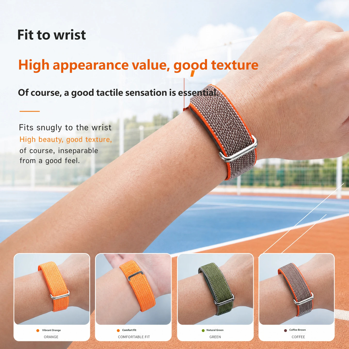 Replacement Velcro nylon canvas loop watch strap for the Google Fitbit Air fitness tracker