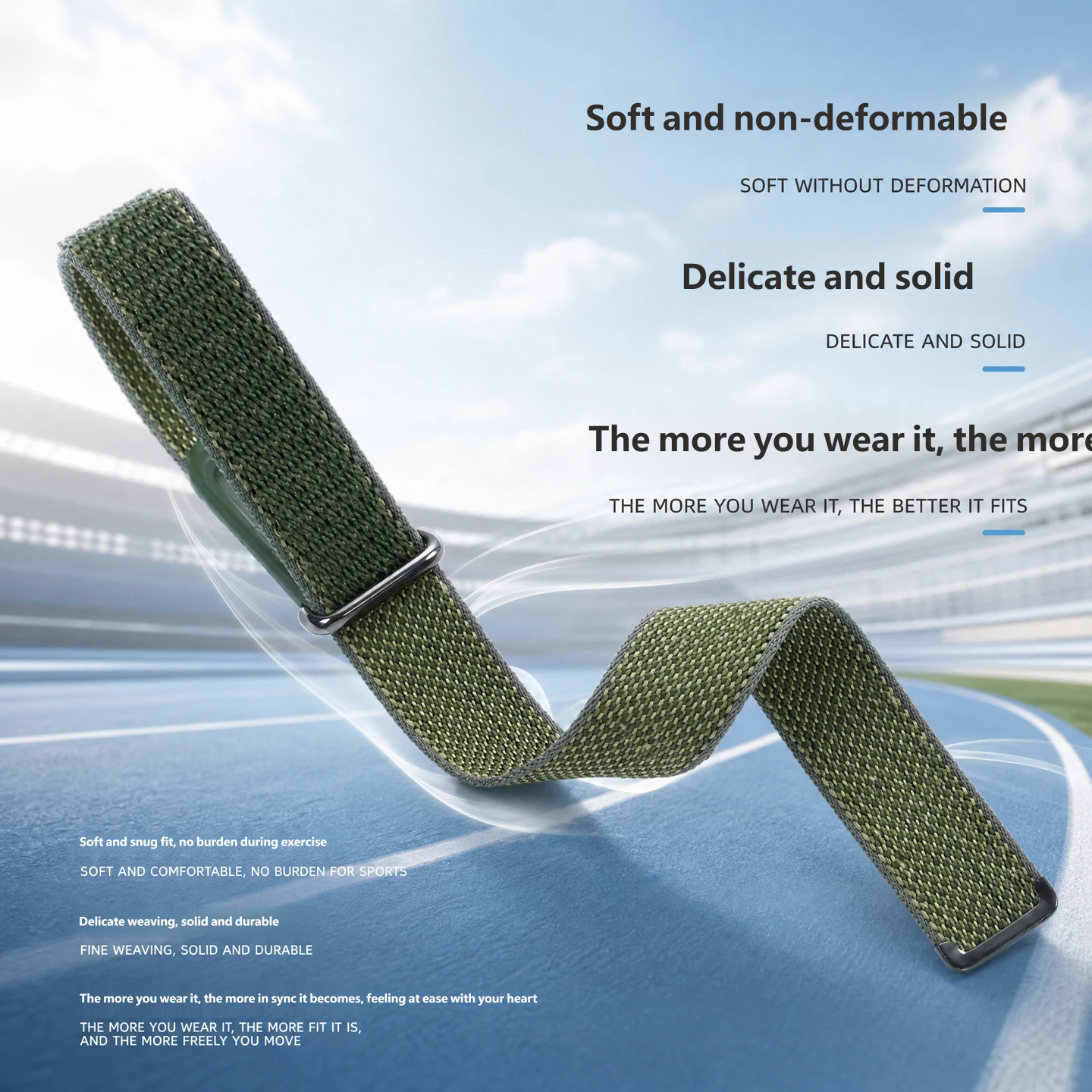Replacement Velcro nylon canvas loop watch strap for the Google Fitbit Air fitness tracker
