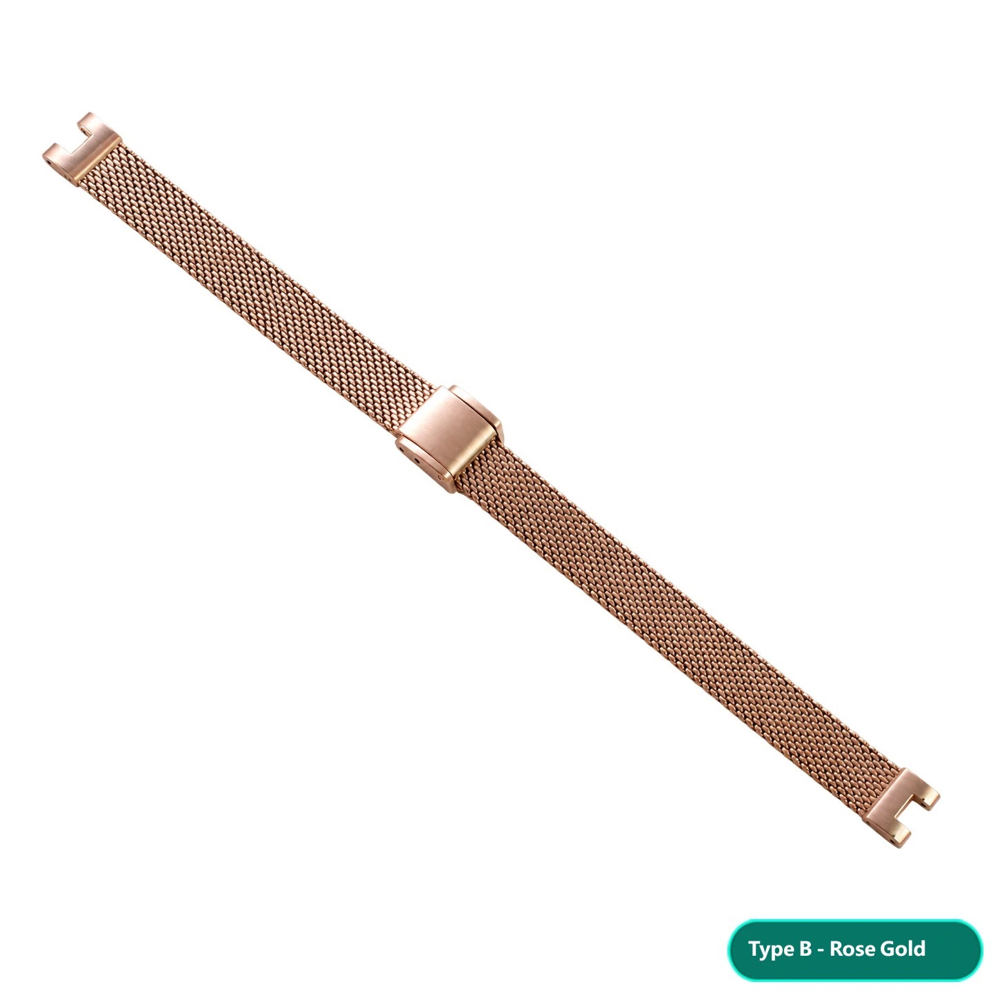 Stainless steel watch strap, 10 × 4 mm, designed to fit the Fiyta ‘Little Gold’ watch with a recessed buckle
