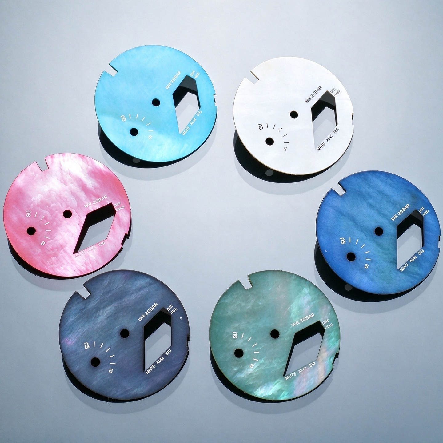 Compatible with the Casio GA-2100/2110 series: aftermarket mother-of-pearl dial with copper base
