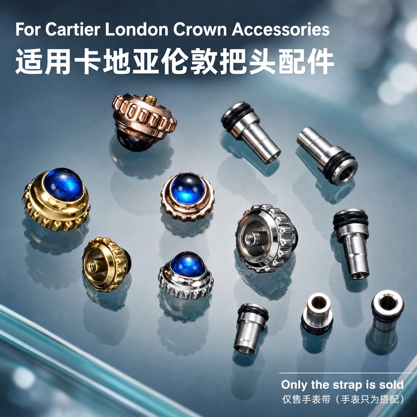 Replacement Crown for Cartier London Collection: Spinel Crown with Time-Setting Function