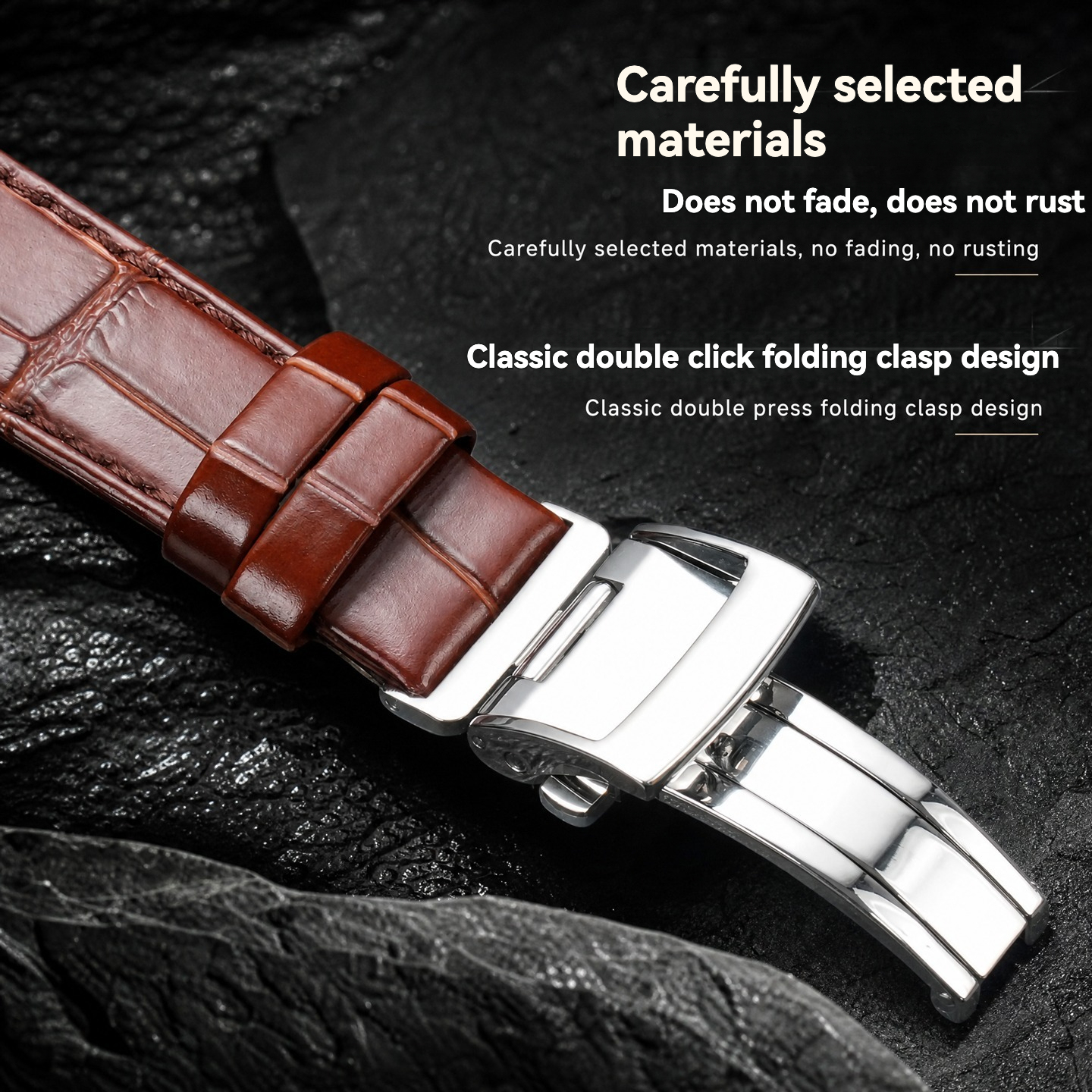 Genuine Leather Watch Strap with Curved Ends, 20 mm, Specifically Designed for Seiko Strap Series SNP-001/003/005