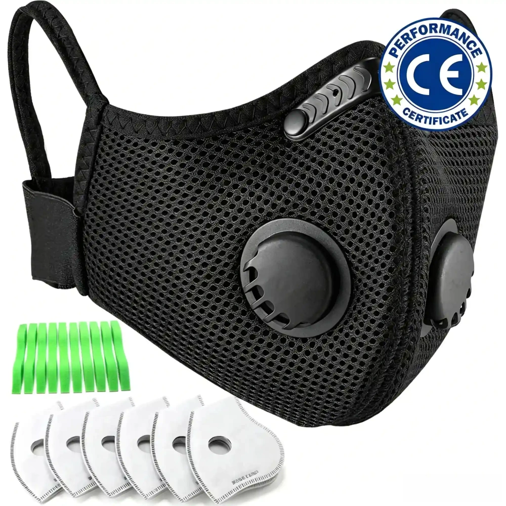 Breath IX M Plus Dust Mask Combo Kit with Nose Foam – Reusable Dust Mask with Activated Carbon Filters