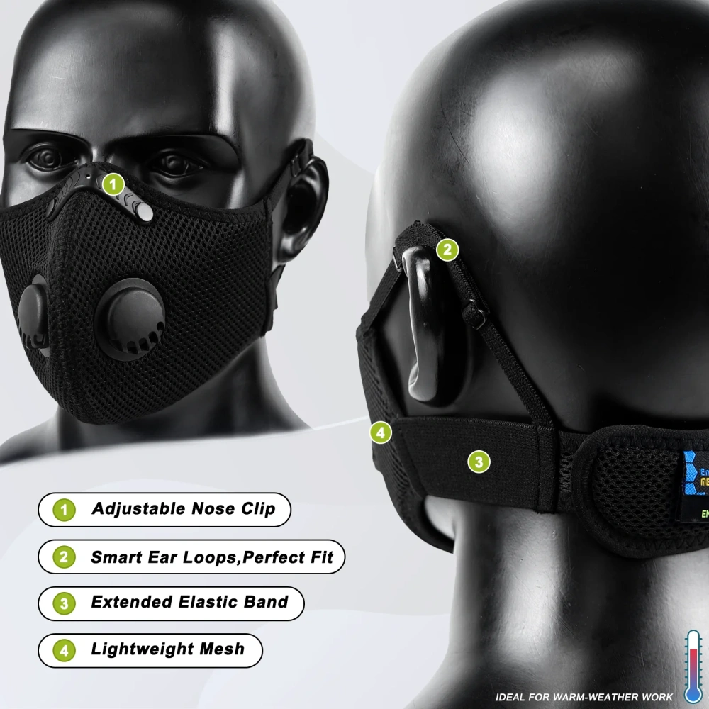 Breath IX M Plus 4.0 Silver Dust Mask Combo Kit – Reusable Dust Mask with Activated Carbon Filters