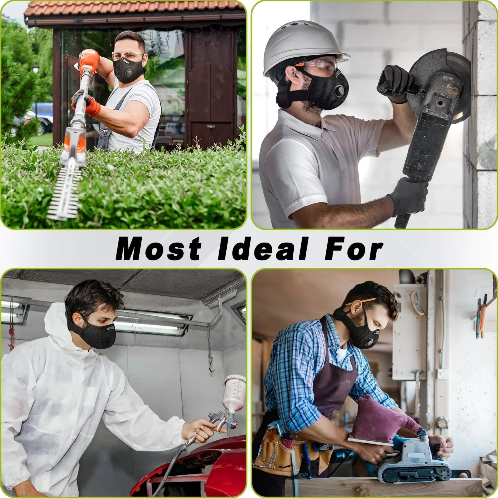 Breath IX M Plus Reusable Dust Mask Combo Kit with Activated Carbon Filters