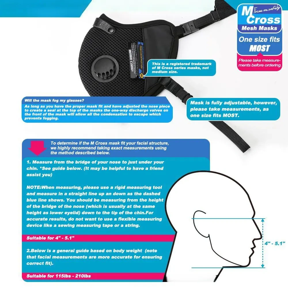 Breath IX M Cross Dust Mask Combo Kit – Reusable Dust Mask with Activated Carbon Filters