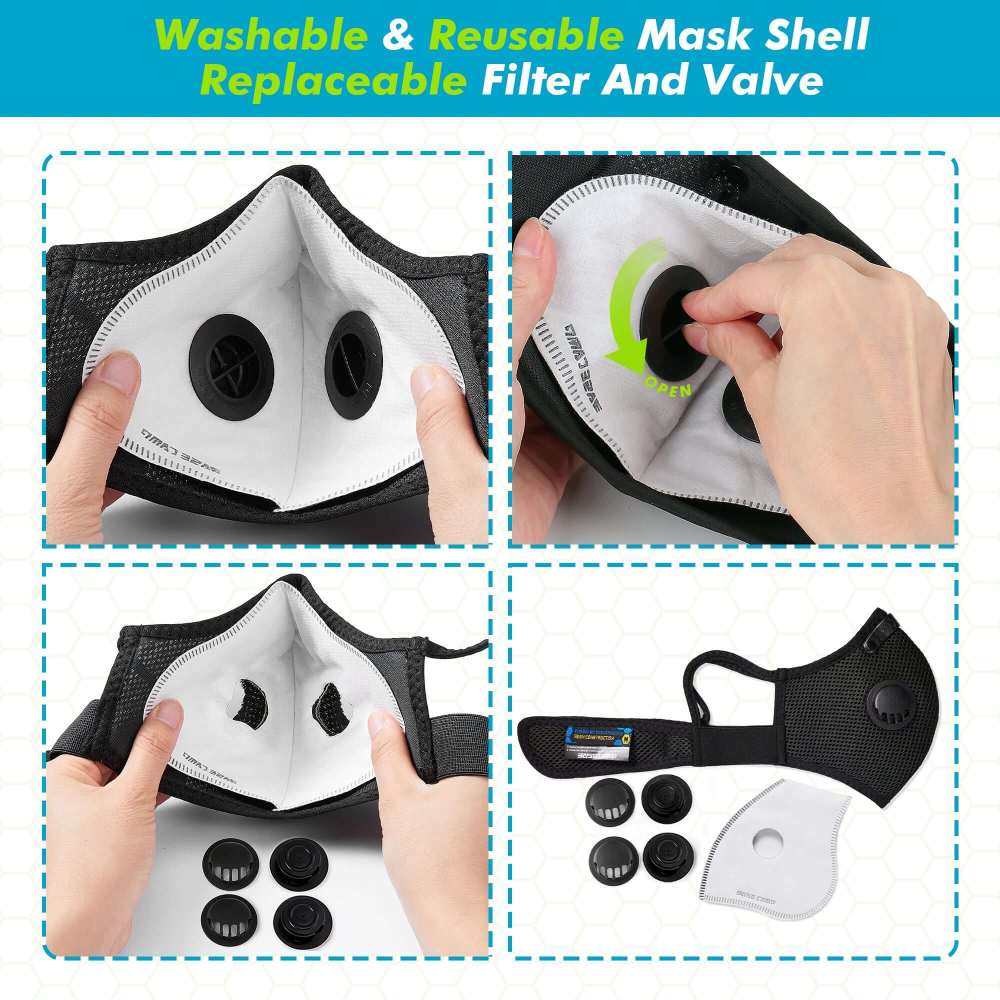 Breath IX M Plus Reusable Dust Mask Combo Kit with Activated Carbon Filters
