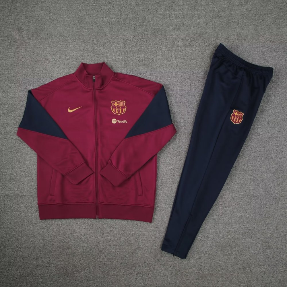24-25 Barcelona Long Sleeve Kits Red Jacket Suits Football
