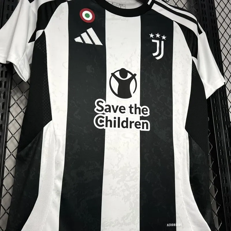 Juventus Home with Save the Children Sponsor Soccer Jersey 2024-25