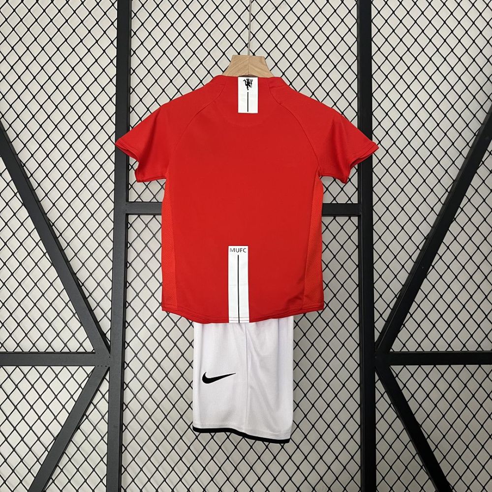 Manchester United 07-08 Home Retro Kids Kits Champions League Version Jerseys