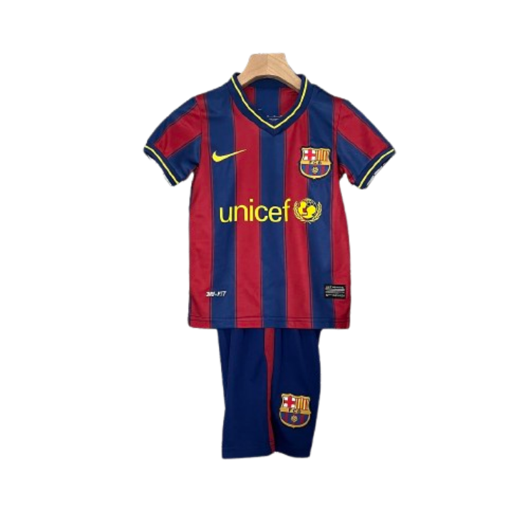 Barcelona Home 09-10 Retro Kids Kits Children Shirt Football Jersey